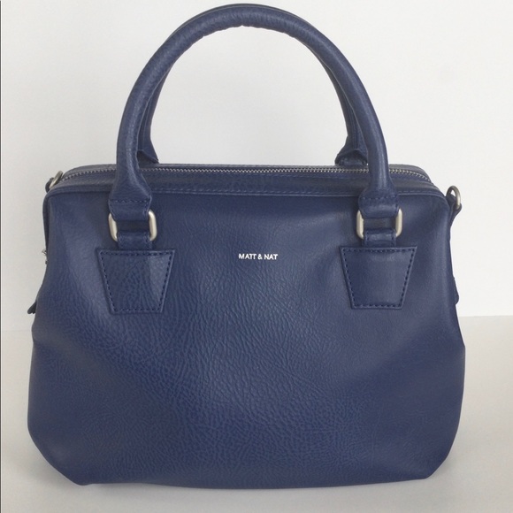 Matt & Nat ‘MALONE’ Doctor Bag Satchel Vegan Leather in Blue - Picture 5 of 13
